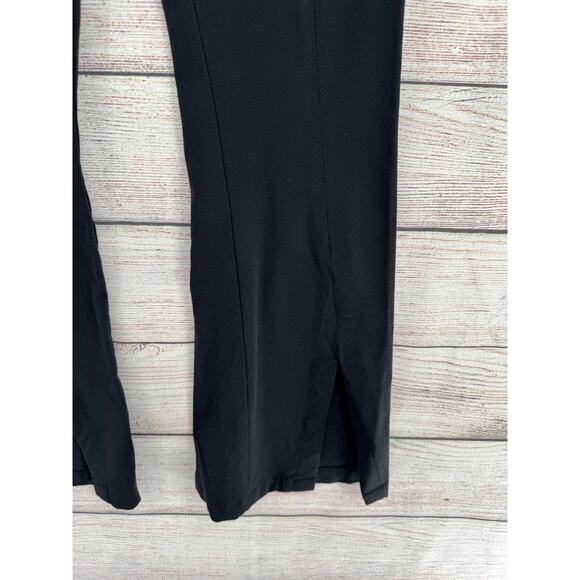 Free People Split Hem Flare Pants Womens Small Black Ponte Knit Back Zip - Picture 6 of 12